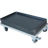 Chariot en alliage d'aluminium écologique OMAKE en forme de tortue avec plateau de transport pour moules à pâtisserie et outils à gâteaux