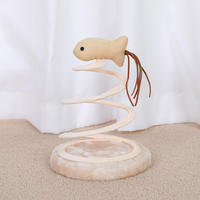 Nouveau jouet pour chat : griffoir en fil d'acier spiralé avec plaque ronde en toile de chanvre et souris en toile de chanvre