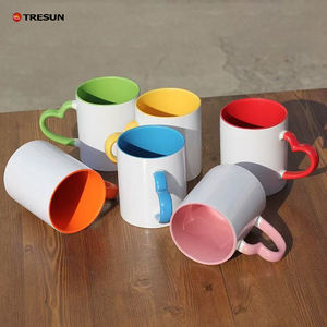 Logotipo de bricolaje personalizado 11oz Mango de color del corazón Taza de color interno Sublimación Taza de color interno en blanco - Product Image 4