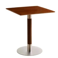 Table basse simple en bois massif rétro, petite table ronde pour balcon, table à manger, table de réception et de négociation avec chaises