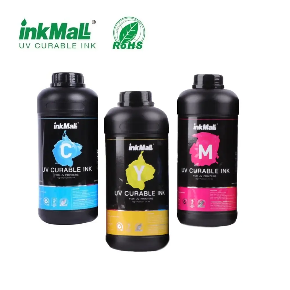 InkMall Certificado de RoHs LED UV tinta curable para <span class=keywords><strong>Epson</strong></span> DX5/7/XP600/TX800 cabezal de impresión