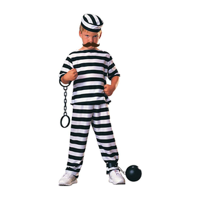 ชุดคอสตูมนักโทษฮาโลวีนสำหรับผู้ใหญ่ ชุดนักโทษชาย ลายทางคลาสสิก คอวี ชุดยูนิฟอร์มนักโทษ ชุดเล่นบทบาทสมมติ - Product Image 3