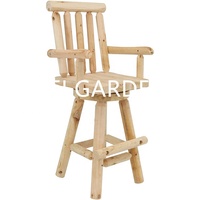 Chaise de bar pivotante en bois haut de gamme