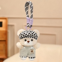 Porte-clés en peluche ours mignon avec 9 tenues élégantes, doux et moelleux pour la décoration de sacs et les cadeaux