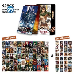92PCS <span class=keywords><strong>Attaque</strong></span> sur <span class=keywords><strong>Titan</strong></span> Double Face HD LOMO Cartes Anime Collectible Trading Autocollants Cartes Photo - Product Image 2