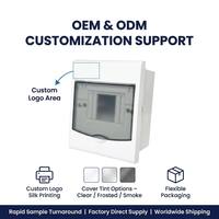Caja de Distribución Empotrada de 4 Vías Serie AE, Cubierta Transparente Esmerilada, ABS Ignífugo, IP30, Mini Caja para MCB de Interior