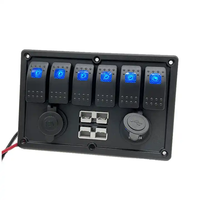 PANEL DE INTERRUPTOR DE 6 VÍAS Precableado CON ENCHUFES DE 50A 4X4 TOMA DE ACCESORIO PANEL DE INTERRUPTOR DE MONTAJE ILUMINADO DUAL USB