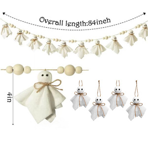 จี้รูปค้างคาวฮาโลวีน เชือกประดับลูกปัดไม้ DIY ของตกแต่งแขวนผนังทำมือสำหรับบ้าน สำหรับผู้ใหญ่ - Product Image 5