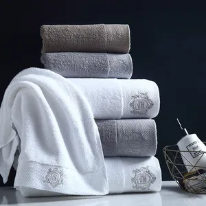 Cotton Towels Hotel Quality Premium Cotton Hotel Towel Set Brand Logo And Bath Towels Absorbent White Hotel Towels Bath 100% Cotton
