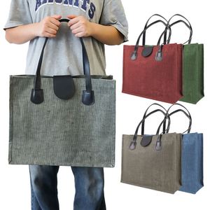 Sac de courses réutilisable de taille moyenne, sac promotionnel en jute pour le commerce de détail - Product Image 1