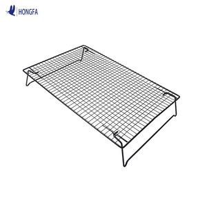 Hongfa Cooling Rack 42.5x27.7cm Foldable Carbon Steel Black Electrophoretic Baking Pastry Tools - Product Image 4
