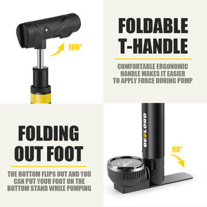 BEELORD-minibomba portátil para bicicleta, <span class=keywords><strong>Presta</strong></span> y Schrader Inflador de neumáticos, accesorios de mano para ciclismo de montaña - Product Image 4