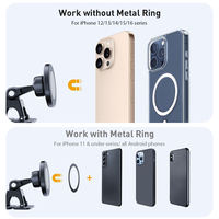 Support magnétique pour téléphone super puissant 360° °   Support de téléphone flexible et rotatif pour tableau de bord de voiture avec adhésif 3M mains libres