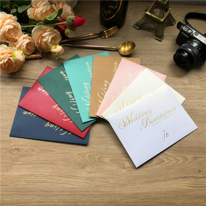 <span class=keywords><strong>Enveloppe</strong></span> en papier <span class=keywords><strong>Kraft</strong></span> personnalisée noire et blanche pour <span class=keywords><strong>mariage</strong></span> ou Eid, 250g, double face, effet nacré métallique, 19,5*13,5CM - Product Image 2