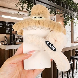 Plush Shark Hair <b>Clip</b> Furry Claw Grip For Women Daily Use Autumn Winter Style - Product Image 5