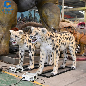 Modèle d'animal de taille réelle de dinosaure artificiel SGAA61 pour parc d'attractions, léopard animatronique personnalisé à vendre, imperméable pour jardin - Product Image 1