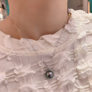 Pendentif en perle naturelle de Tahiti avec fermoir en or 18 carats et diamants, perles d'eau de mer, bijoux haut de gamme, cadeaux pour femmes, vente en gros - Product Image 5