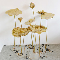 Sculpture de fleurs de tulipe et de lotus pour jardin et piscine, sculpture extérieure, sculpture de fleurs en métal