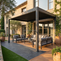 Pergola en aluminium robuste sur mesure, système automatique, capteur de pluie, résistante au vent et aux UV, directement de l'usine, pour villa et jardin