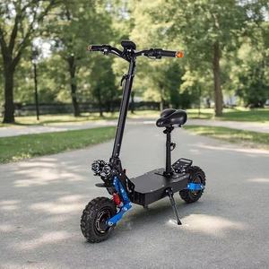 Patinete eléctrico plegable de doble Motor, 5600W de potencia, aleación de aluminio impermeable con asiento, batería inteligente, conveniente y rápido - Product Image 1