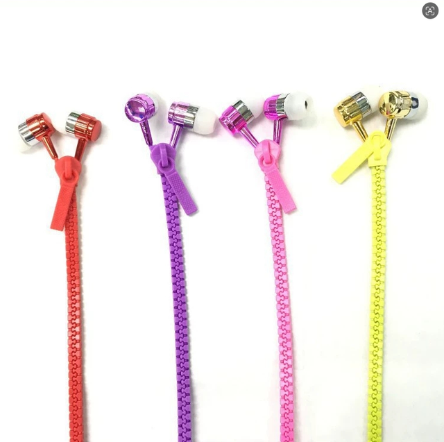Eco-friendly Zipper Design Earbuds Clear Voice Wired Headphones in Line Call Button for Music Professionals Wired Earphones