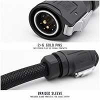 Câble Connecteur LP20 2 Broches, Prise 2 Fils Étanche Aviation Mâle Femelle, Alimentation Industrielle à Bouton Poussoir Verrouillable OEM ODM
