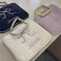 Housse pour ordinateur portable en nylon grande capacité avec nœud brodé mignon coréen, imperméable, compatible avec les tablettes et ordinateurs portables de 11/13/15 pouces