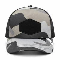 Gorra Trucker de Camuflaje Personalizada con Panel de Parche de Velcro, Gorra Trucker Táctica con Visera Curva y Parte Trasera de Malla