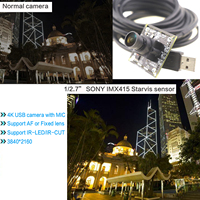 NLK OEM 5MP 8MP 4K 30fps IMX179 IMX415 Starvis Infrared PCB AF USB Module de caméra pour caméra CCTV