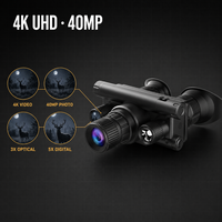 Jumelles de vision nocturne 4K 5X avec illuminateur IR 3W 850nm et lampe tactique, double usage jour/nuit, étanches, best-seller