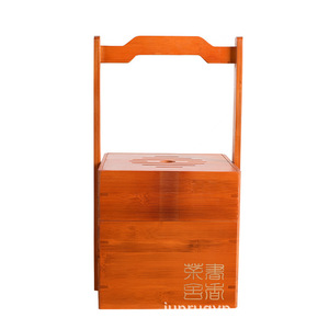 Caja de regalo de bambú de doble capa, rectangular, portátil, para aperitivos, té, recuerdos de boda - Product Image 5