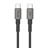 Cable de Carga Rápida USB-C a USB-C Miccell, Resistente, con 60W de Potencia y Transferencia de Datos de 480Mbps para iPhone, Android, Laptop y Computadora