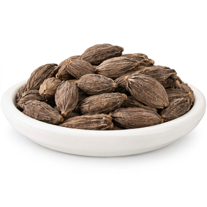 Vainas de cardamomo negro enteras, especias aromáticas secas y alargadas, semillas de cardamomo crudas - Product Image 1