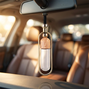 Diffuseur de parfum suspendu pour voiture, flacon en verre transparent vide de 10 ml, avec cadre métallique - Product Image 6