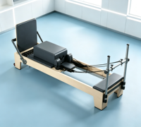 Reformer Pilates en Bois d'Érable avec Montants en Aluminium – Appareil Commercial pour Studio, Salle de Sport et Domicile – Équipement d'Exercice pour Entraînement Corporel et Renforcement du Core