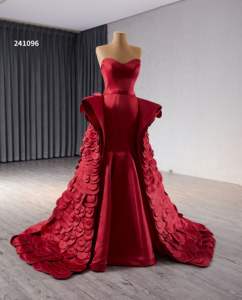 Chic Burgunder Meerjungfrau Abendkleid Off-Shoulder Backless Party kleid mit natürlicher Taille für <span class=keywords><strong>Prom</strong></span> - Product Image 2