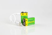 Baterai Lithium 9V 3600mAh isi ulang Port TYPE-C dengan kabel USB Tipe C