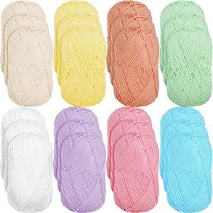 Hilo de Algodón Peinado de 4 Cabos, Suave para la Piel, para Tejer a Mano Bufandas y Mantas de Muñecas DIY, Hilo Fantasía para Bebés - Product Image 1