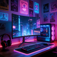 Nouveau design, écran incurvé LCD Full HD de 31,5 pouces, moniteur de jeu 200 Hz avec temps de réponse de 1 ms et interface USB