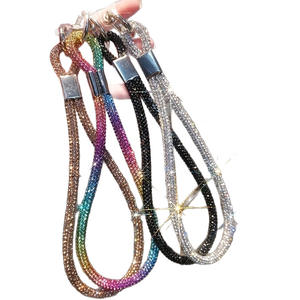 Cordon de cou réglable long en strass pour porte-badge et téléphone portable, avec logo personnalisé, étanche et durable - Product Image 1