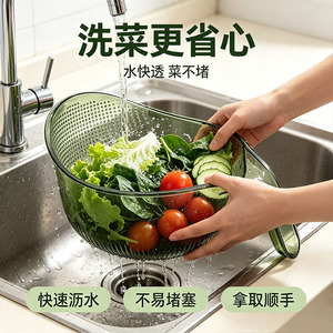 Panier à légumes en plastique avec drainage rapide pour évier de cuisine - Product Image 1