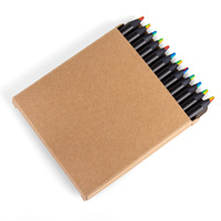 Crayons d'art miniatures 6-12 pièces, noirs, en bois, avec mine arc-en-ciel 7 couleurs, multicolores, créatifs, pour cadeaux promotionnels et enfants