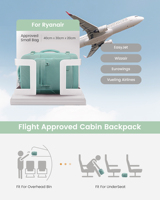 Sacs de cabine LOVEVOOK Ryanair 40x30x20, légers, pour l'été, bagages à main sous le siège avec fermeture éclair pour femmes, voyage