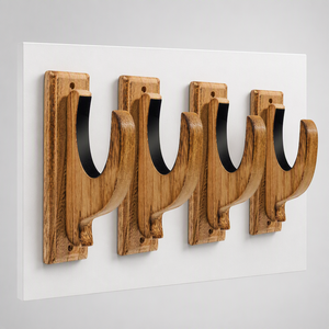 Supporto da Parete in Legno per Armi, Set da 4 Pezzi, Porta Fucili e Fucili a Pompa, Espositore in Legno Massiccio per Interni e Sale di Caccia - Product Image 1