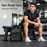 Grand sac à dos de natation en maille polyester léger pour usage quotidien, sac de sport et de gym respirant, séchage rapide, résistant à l'eau, 20L, unisexe