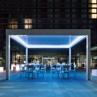 Auvent/Terrasse rétractable en alliage d'aluminium au design populaire avec télécommande, résistant au vent, pour extérieur