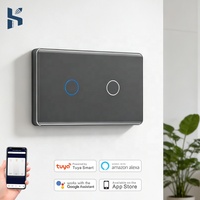 Interruttore Luce Smart Zigbee 3.0 Standard USA, Tuya Smart Life, Senza Filo Neutro, Pannello in Vetro Curvo