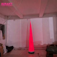 Colonne blanche LED allumant la couleur gonflable de pilier de cône disponible