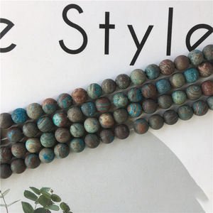 Cuentas Sueltas <span class=keywords><strong>de</strong></span> <span class=keywords><strong>Jaspe</strong></span> Azul Otoñal, Ágata Azul Encaje, Lapislázuli Redondo, Acabado Mate Natural para la Elaboración <span class=keywords><strong>de</strong></span> Joyas - Product Image 5