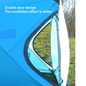 Tente de camping hexagonale d'extérieur portable, tente cube personnalisée isolée pour la randonnée et la pêche sur glace, tente chaude d'hiver pour 6 personnes - Product Image 4